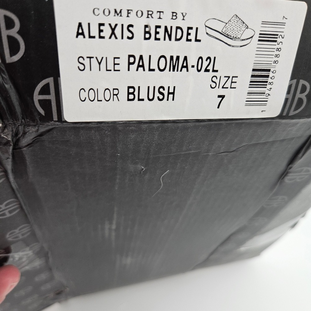 Alexis Bendel Paloma Blush Pink Embellished Platform Wedge Sandals Size 7 - Picture 6 of 8